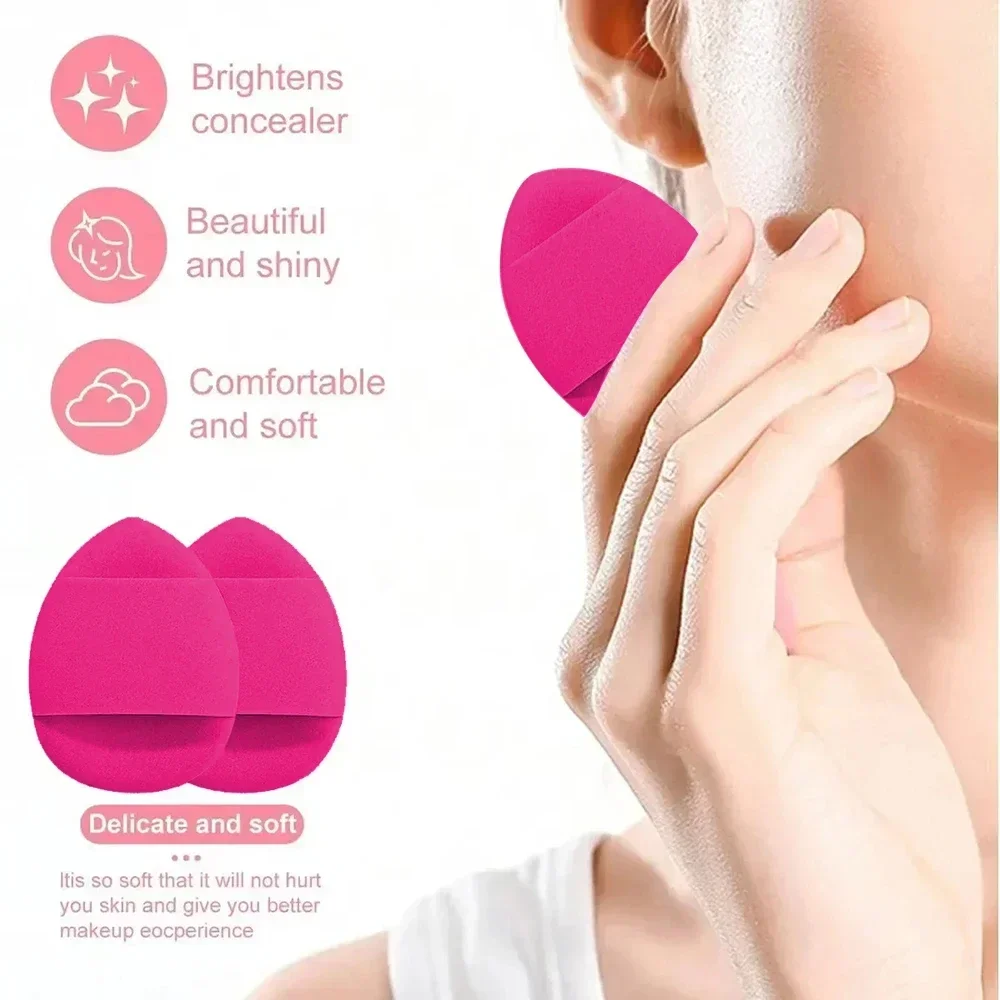 20pcs Rose red Makeup Tools Kit Makeup Sponge Finger Puff Air Cushion Headband Wristband Makeup Remover Puff Holiday Gift