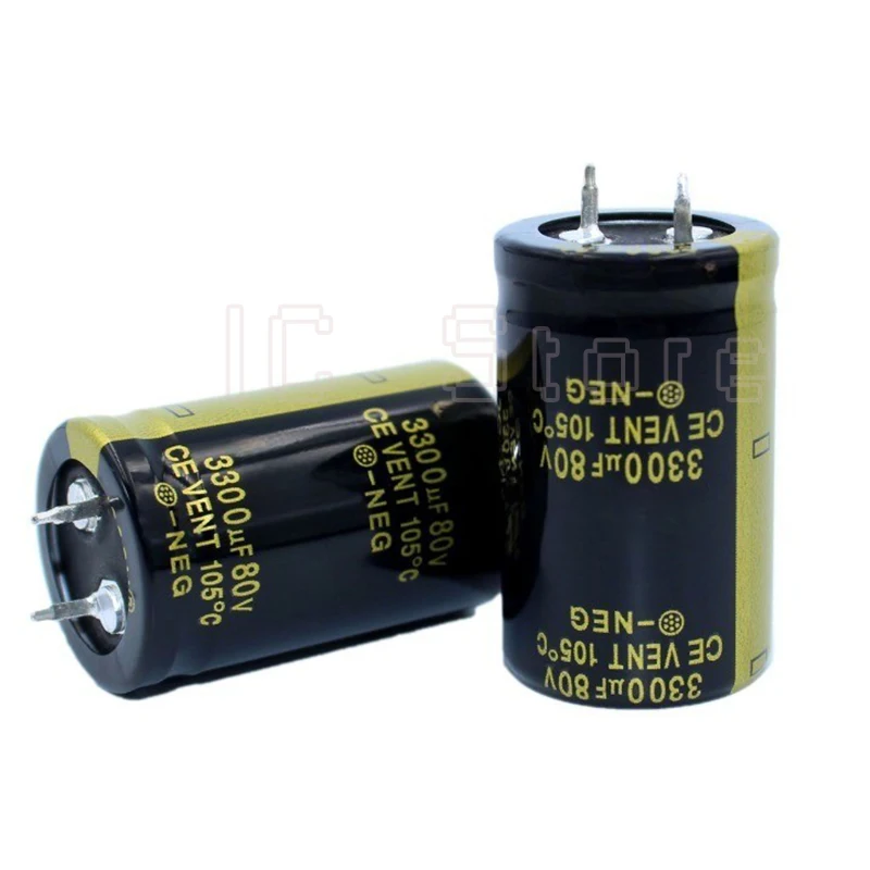 10PCS 80V 3300uf Capacitor Audio Hifi Amplifier 25x40mm 80V3300uf Aluminum Electrolytic Capacitor Low ESR High Frequency 25*40