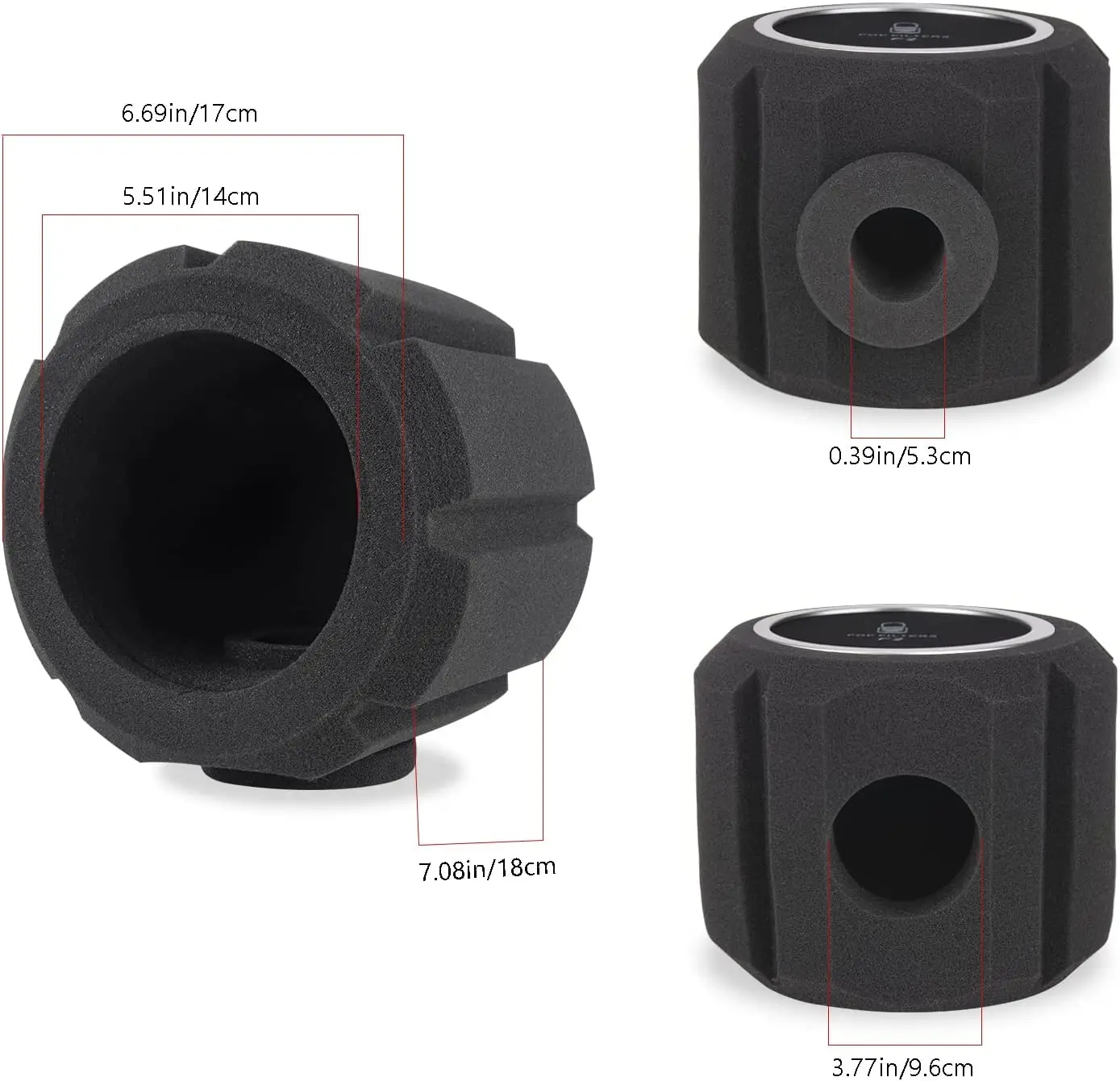 Facmogu Large Microphone Pop Filter Shield for Mic Stand, Microphone Foam Screen Pop Filter, Sound-Absorbing Foam Windscreen Mic