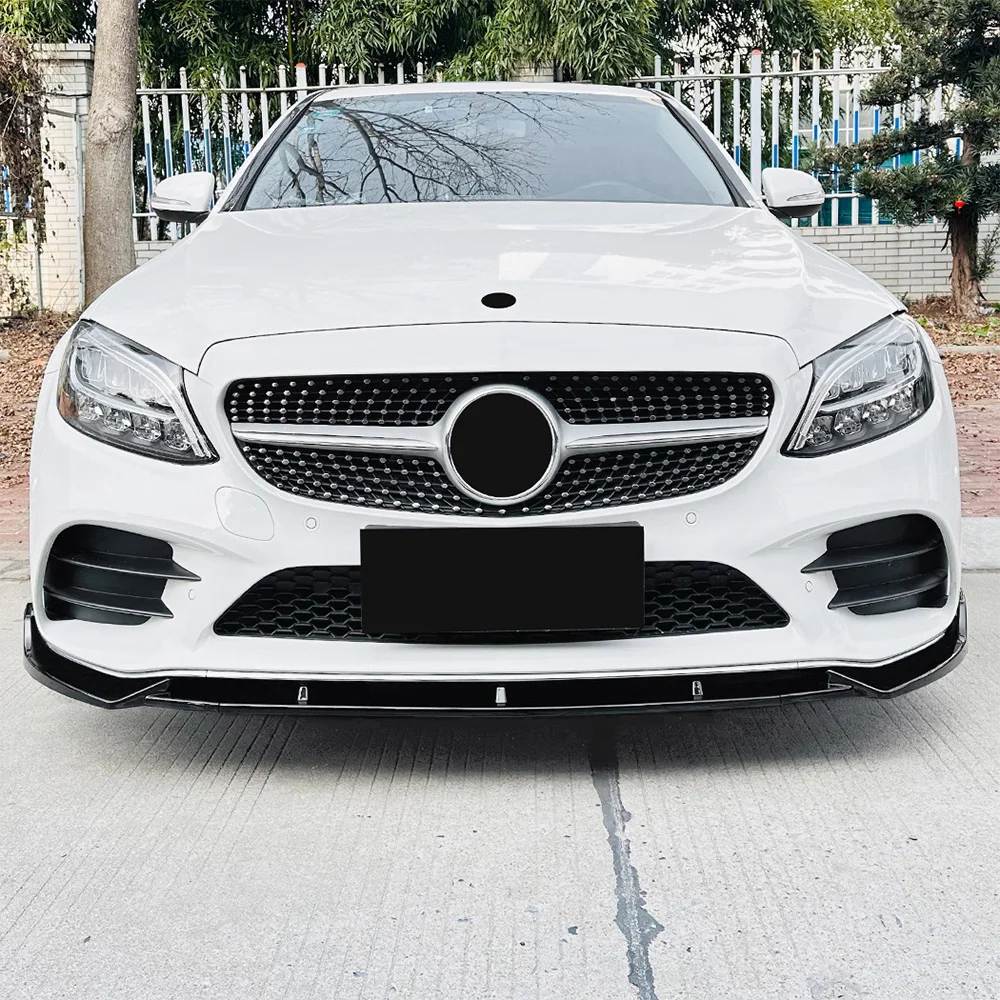 For Mercedes Benz C Class W205 C205 S205 AMG 2019-2021 Front Bumper Splitter Lip Spoiler Diffuser Bodykits Exterior Accessories