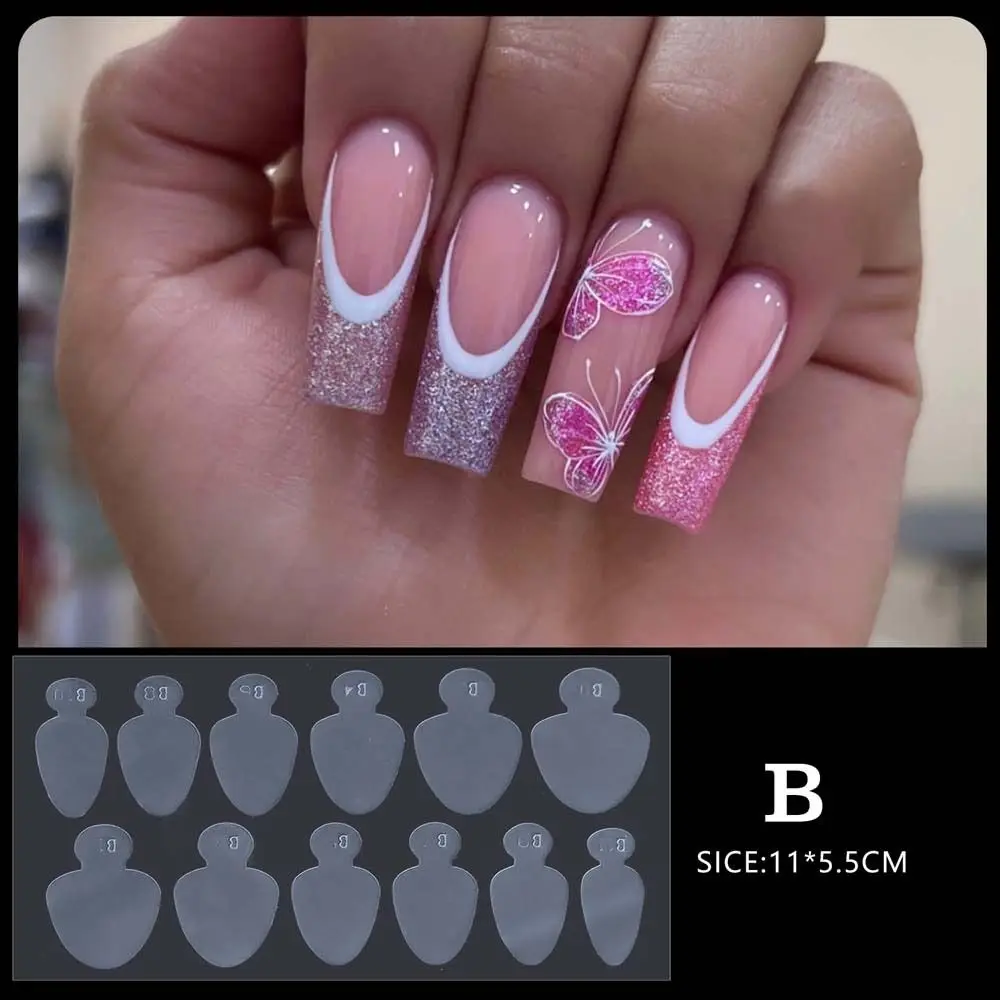 Nail Decorations Nail Mold Sticker False Tips Manicure Accessories Silicone Nails Mold Pad French Line Nail Decals