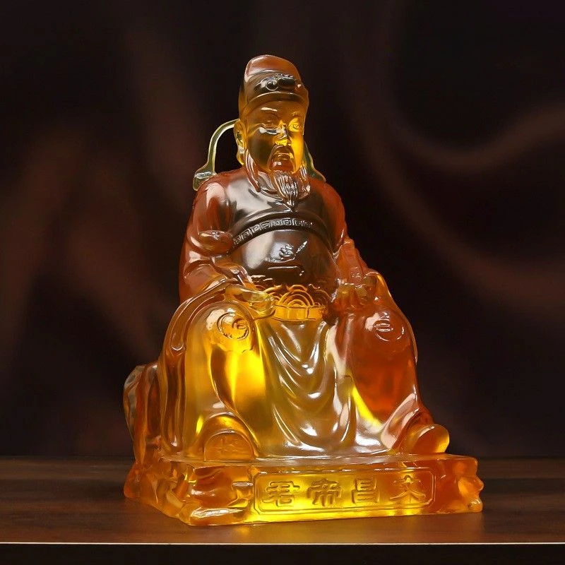 Resin Water Glaze Wenchang Emperor Ornaments God Statue Buddha Statue for Temple Home Living Room Decor