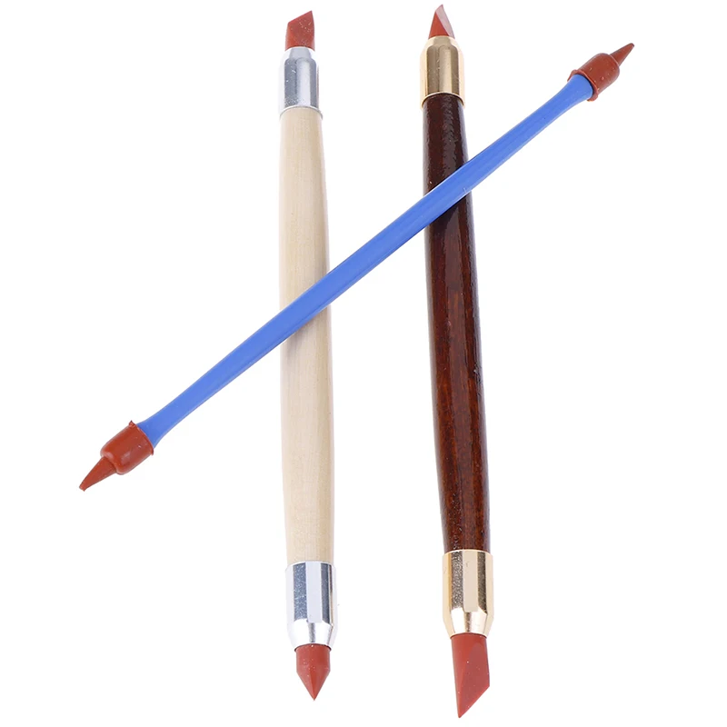 [MOA]3Pcs Silicon Rubber Shaper Pen Double-head Pottery Clay Sculpture Shaping Tools[MOA] view 4