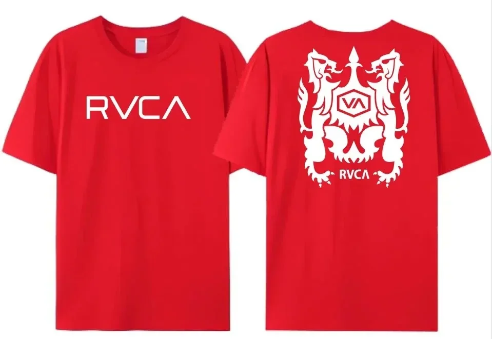 Summer Hot Sale Casual T-Shirt RVCA VA Men\'s Gemini Symmetry100% Cotton Comfortable Best Double Sided Tees