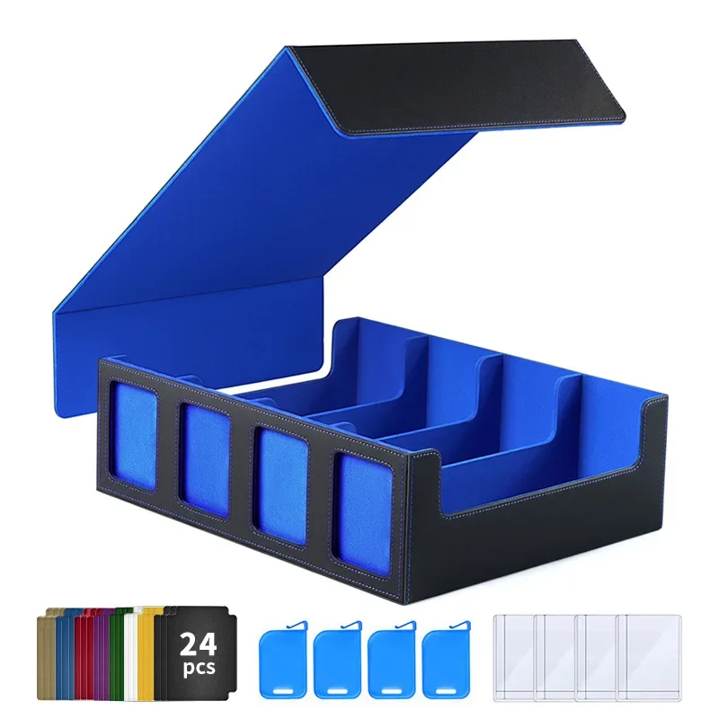  Large Capacity 3000+ Deck Card Storage Box Magnetic MTG/TCG/Magic Card Box With 24pcs  Divider Commander Trading Card Cases