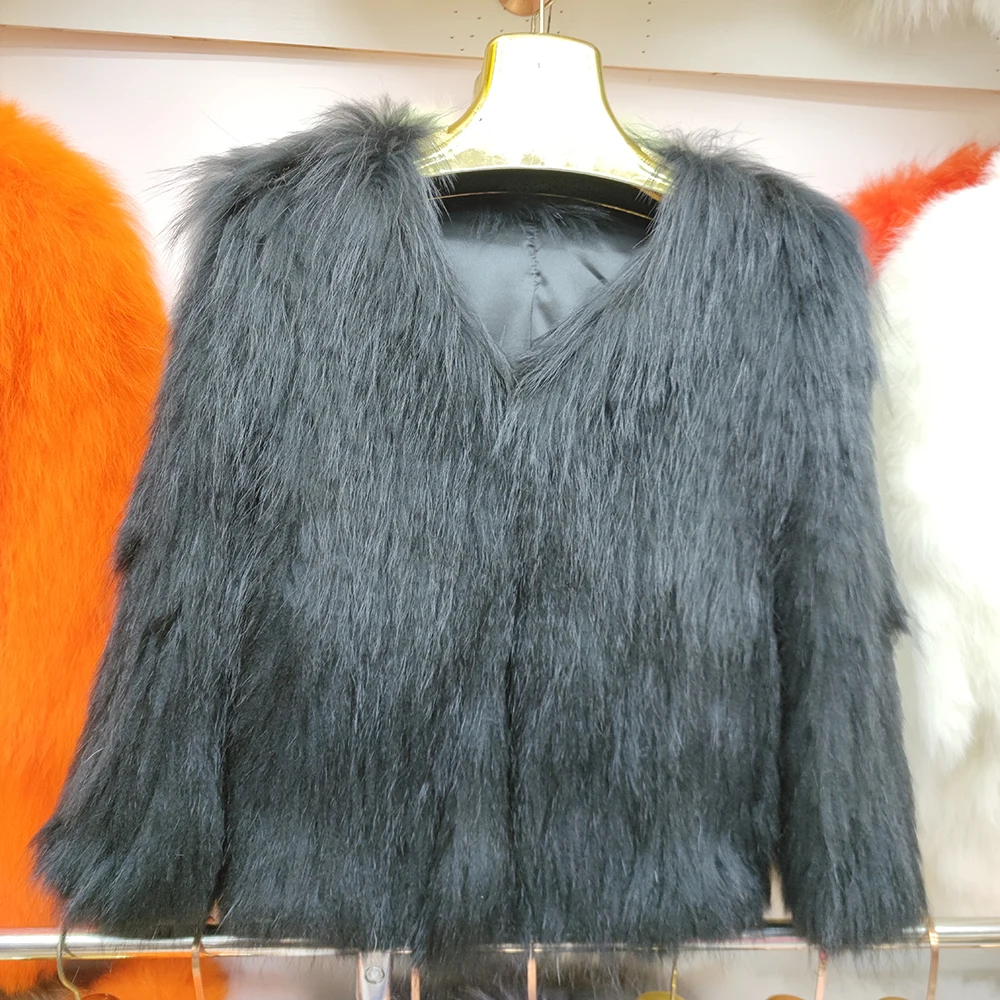 Damskie płaszcze zimowe z długim rękawem, nowy styl 2025, ciepłe, z prawdziwego futra, długie kurtki, wysokiej jakości naturalne futro szopieckie, dziergany płaszcz.