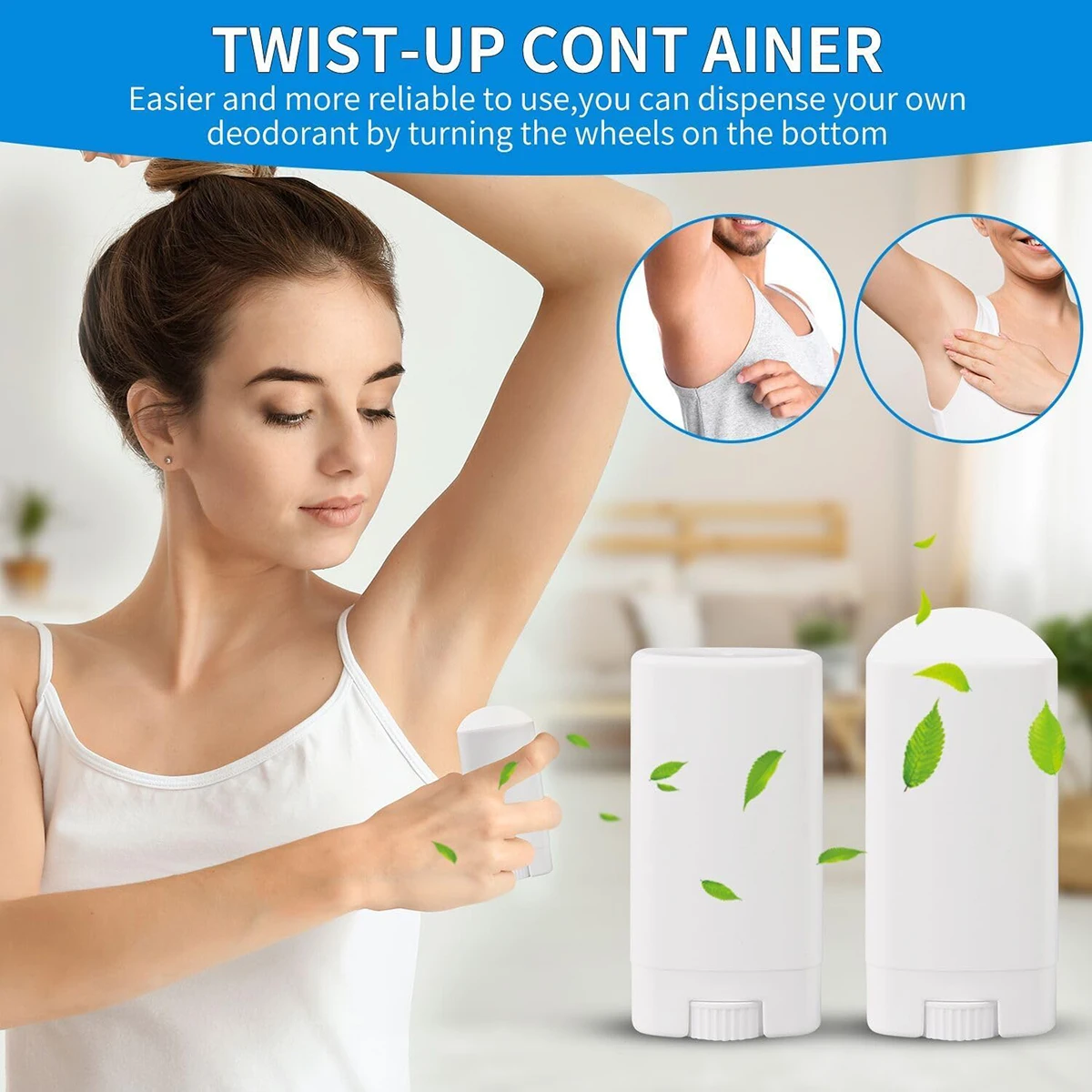 

8 шт. пустые контейнеры для дезодоранта, пластиковые тюбики для дезодоранта, многоразовые косметические контейнеры для DIY, домашний дезодорант, бальзам для губ, мыло