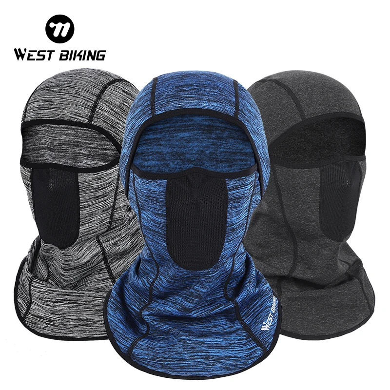 WEST BIKING Winter Cycling  Motorcycle Warm Helmet Liner Fleece Hat Ski Mask Full Face Hood For Hiking Hunting Sports Caps
