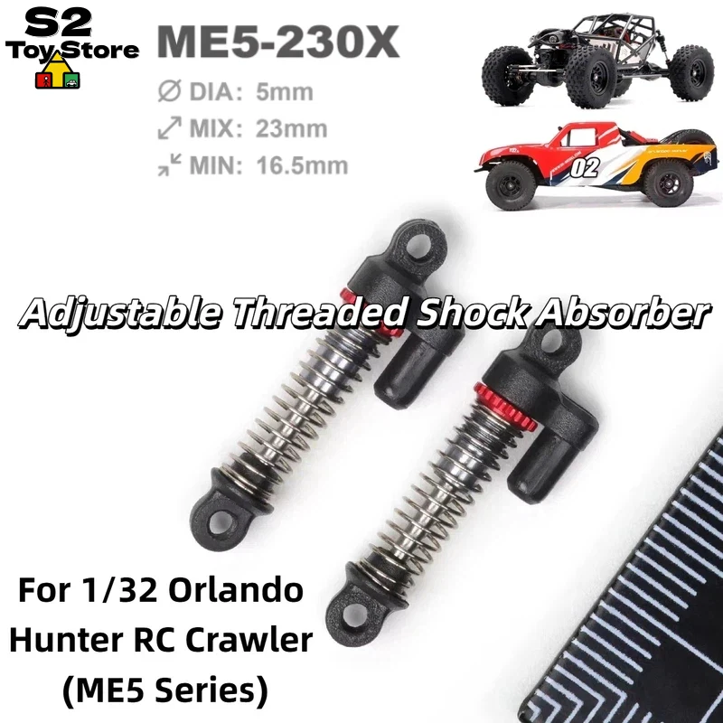 

Orlando Hunter 1:32 Scale RC Micro Coilover Shock Absorbers 35 Damping Three Adjustable Lengths ME3-X ME5-X For RC Model Cars