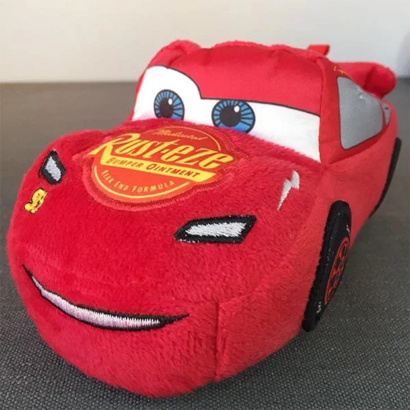 Disney Lightning McQueen Kids Plush Slippers Boy Cars Cartoon Autumn Winter Warm Soft Soled All Inclusive Household Shoes Gift