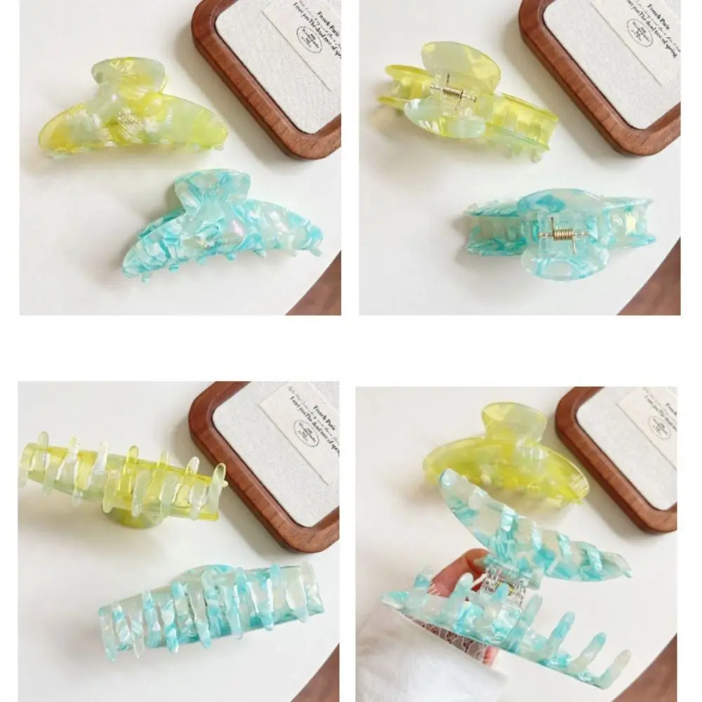 Pinza para el pelo de acetato fresco, pinza para el pelo de ácido acético, patrón Irregular, Clip de tiburón, raya geométrica, flor, pinza para el pelo para viaje