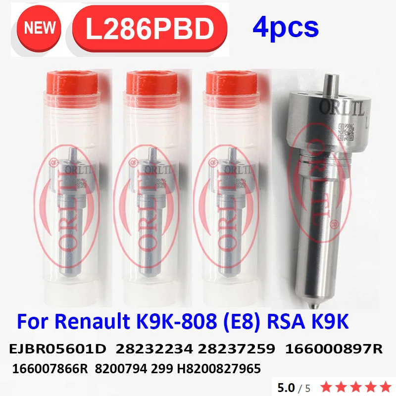 4PCS L286PRD Commmon Rail Nozzle L286PBD For 28232234 28237259 EJBR05601D 1660008 97R 1660078 66R 8200794299 H8200827965