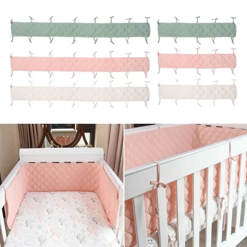 581F Baby Cot Bumper All Round Padded Crib Bumper Wrap Around for Protection Polyeste