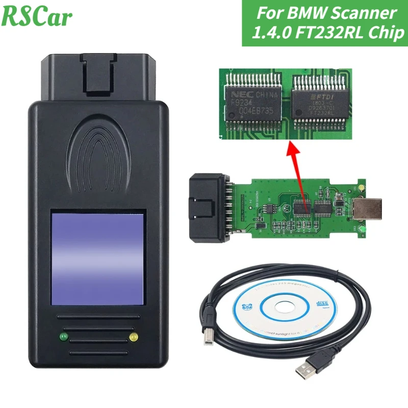 Best Top Quality for BMW SCANNER 1.4.0 Diagnostic Scanner OBD2 Code Reader for BMW 1.4 USB Auto Diagnostic Tool