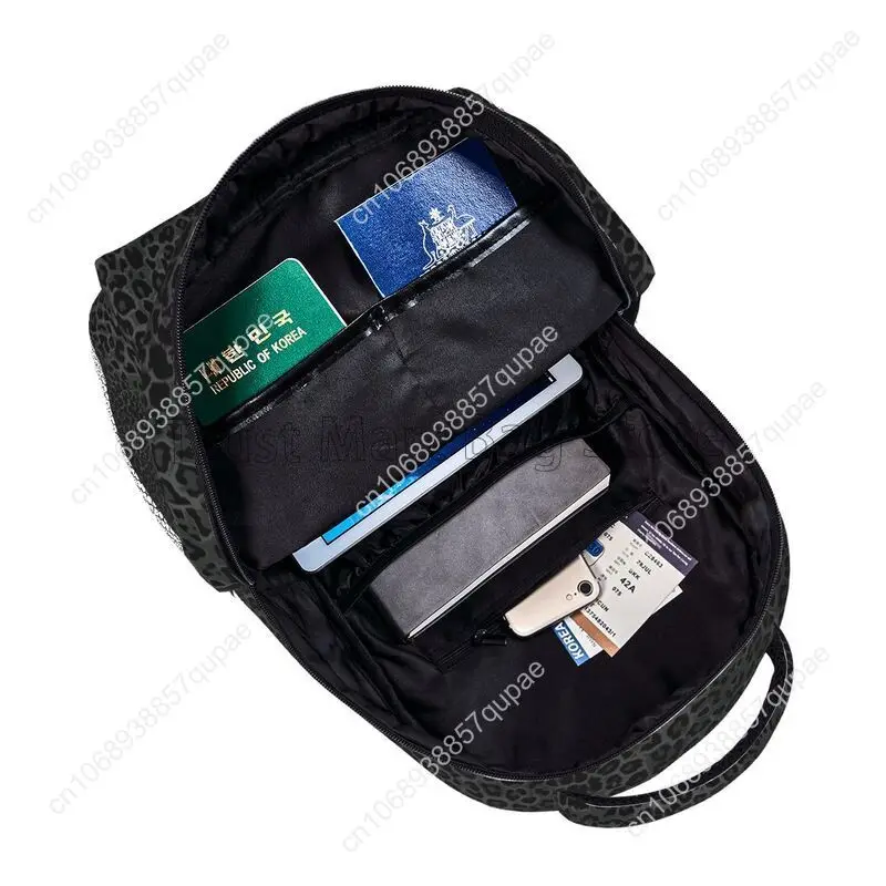 Black Leopard Print Travel Backpacks School Bag Lightweight Student Bookbag Unisex Laptop Daypack for Travel Hiking Camping