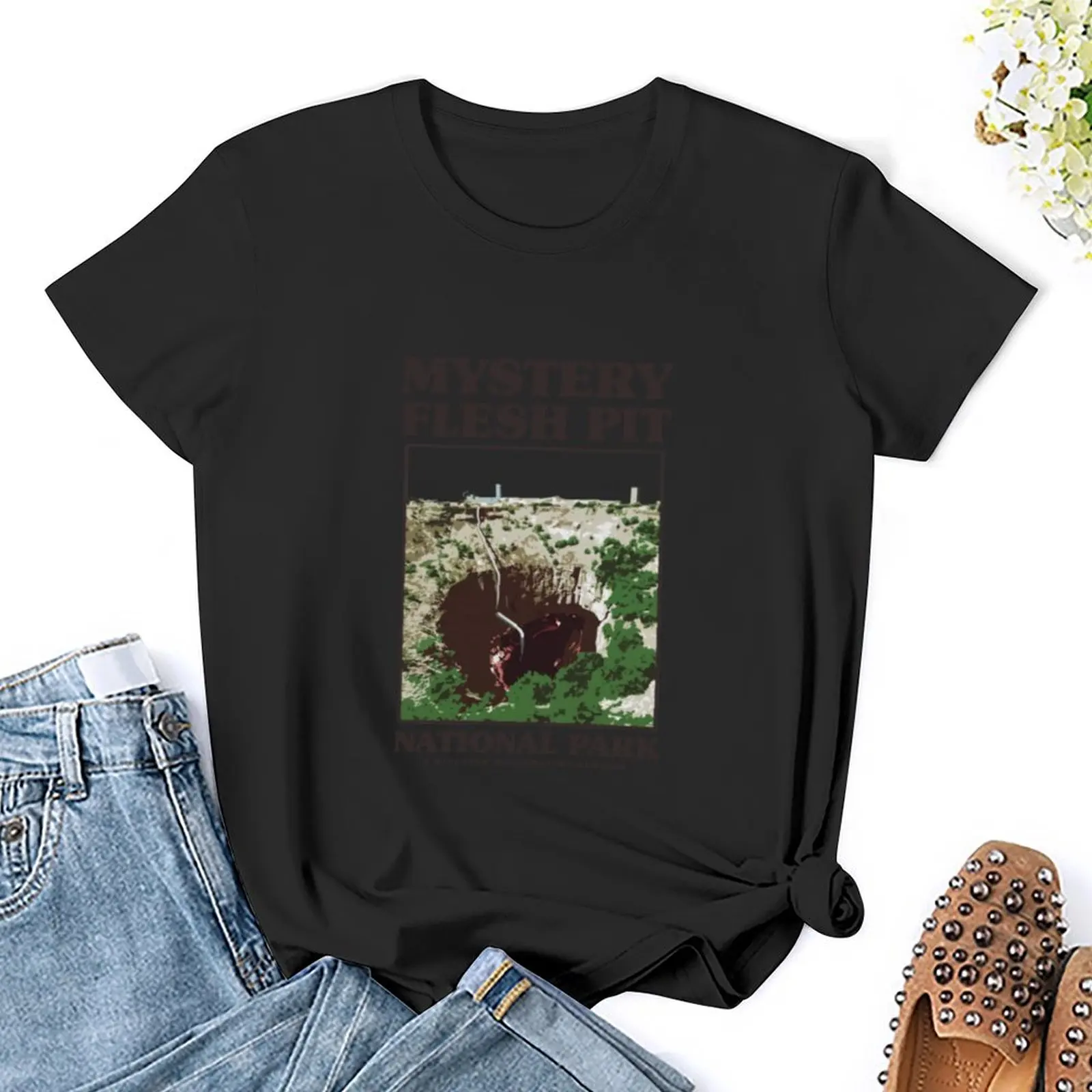 Mystery Flesh Pit National Park Merch T-Shirt pour femme, séchage rapide, uni, sublime, t-shirts graphiques