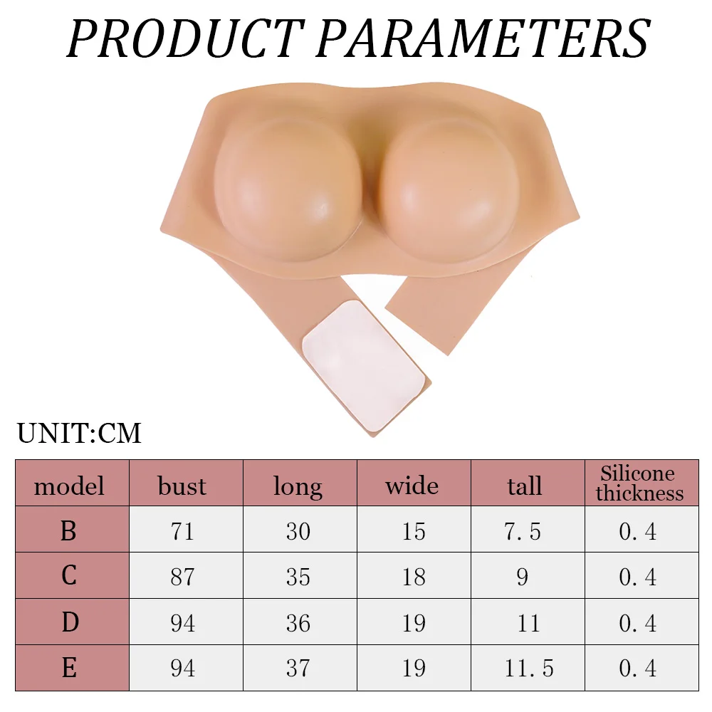 แผ่นเสริมหน้าอกปลอม ซิลิโคนเจล เติมเต็มหน้าอก รูปทรงเหมือนจริง แบบไม่ต้องใช้สายรัด สำหรับครอสเดรสเซอร์ แดร็กควีน และคนข้ามเพศ