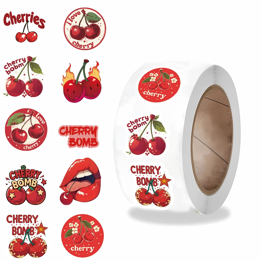 500 قطعة من ملصقات لفة الكرز الفاكهة للأمتعة والهاتف القديم والقهوة مخصصة للدراجات النارية والمناظر الطبيعية الإبداعية والكمبيوتر المحمول للبالغين #1