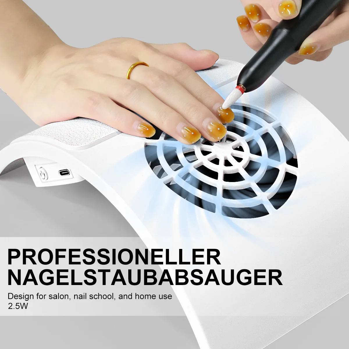 MOSKANY Nail Dust Collector Vacuum Fan Dust Collector for Beginner with Reusable Filter for Acrylic Nails Polishing Salon & Home