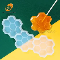 3 Hole Honeycomb Shape Lollipop Silicone Mold Beehive Candy Chocolate Mould DIY Epoxy Resin Model Cake Decorating Tools Bakeware