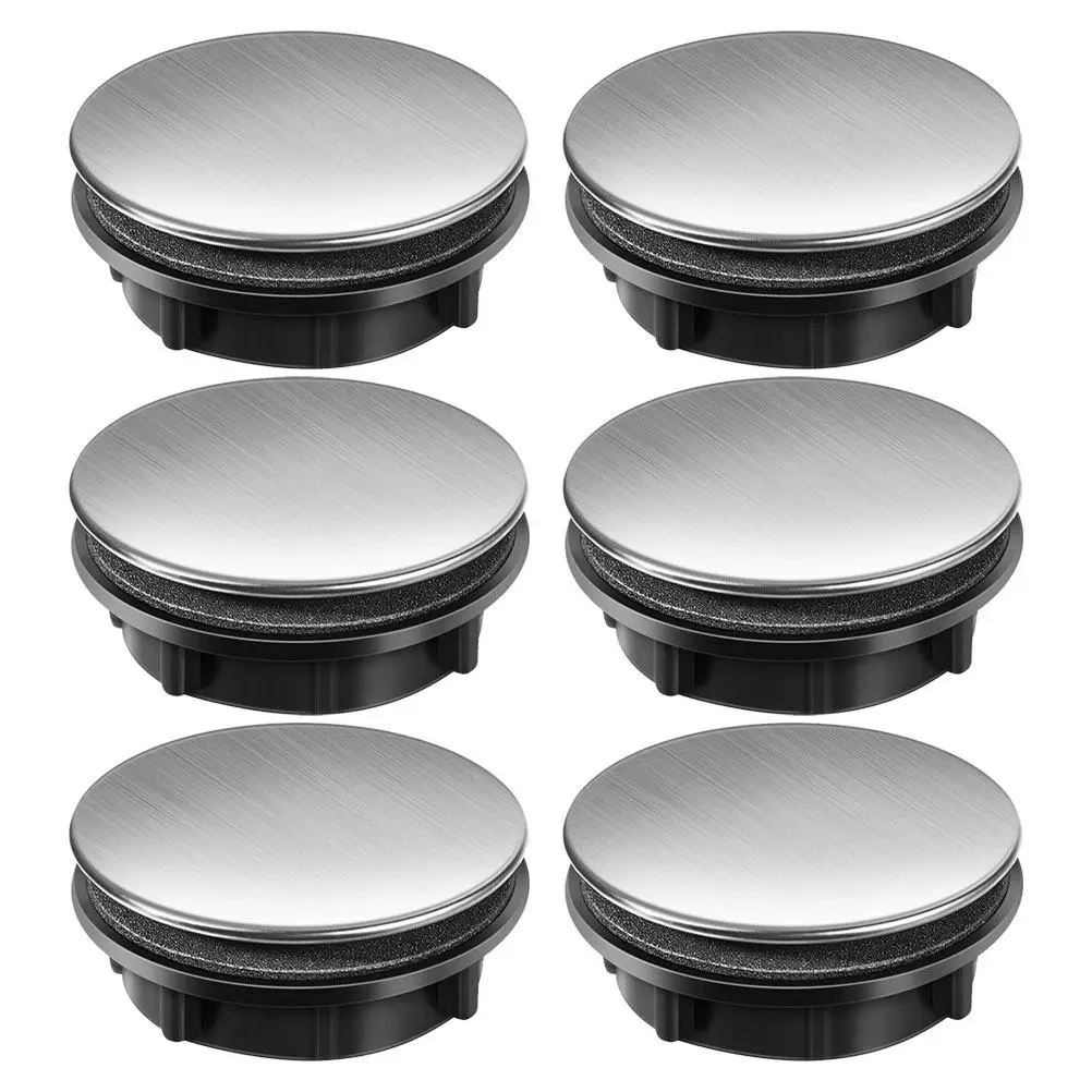 

Набор из 6 заглушек для отверстий в раковине из нержавеющей стали: эстетичные, легко устанавливаемые, надежно фиксирующиеся заглушки для смесителя и дозатора мыла