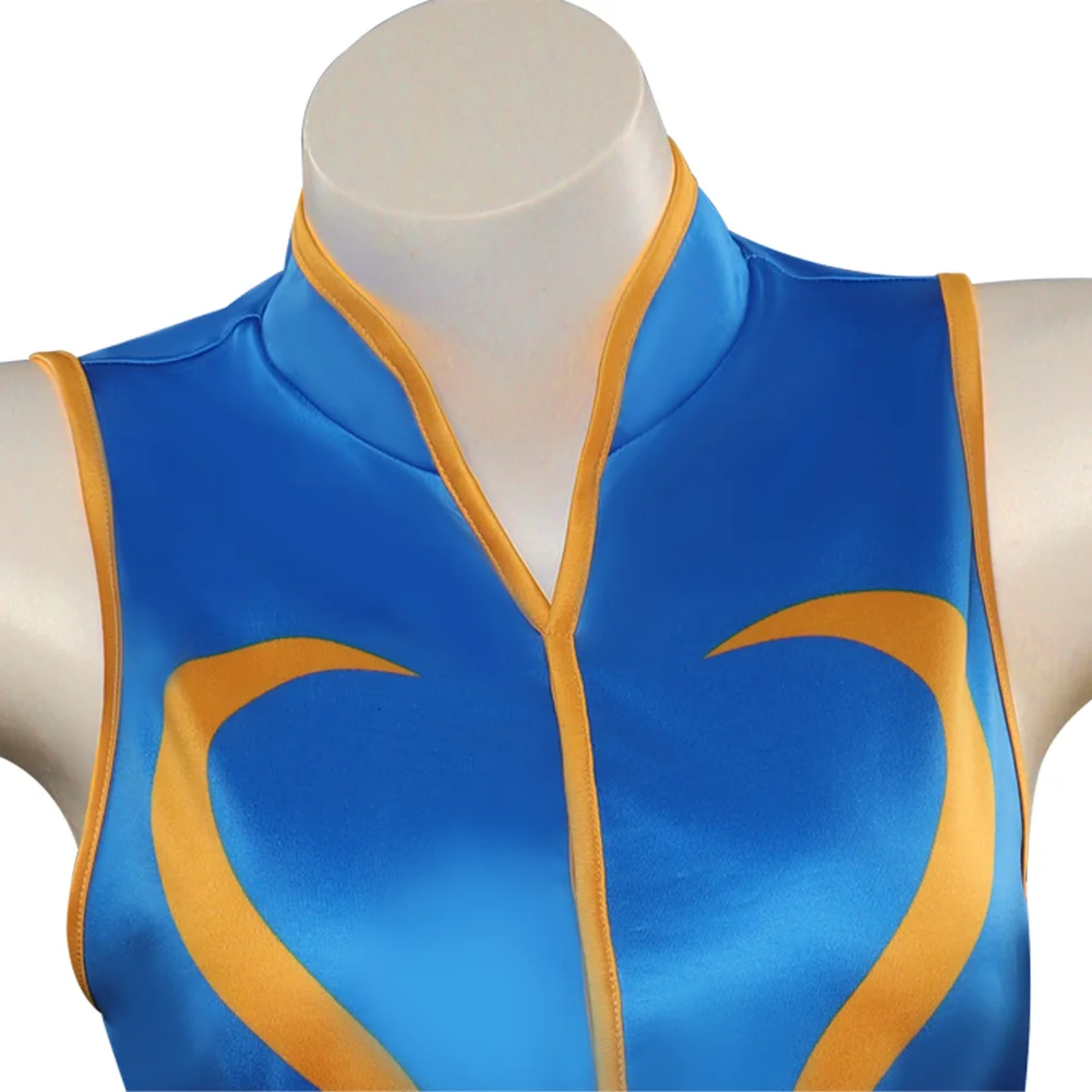 Traje de baño de Cosplay de Chun Li para mujer, traje de baño de juego SF, conjunto corto de Bikini Sexy, traje de fiesta de Carnaval de Halloween, Verano