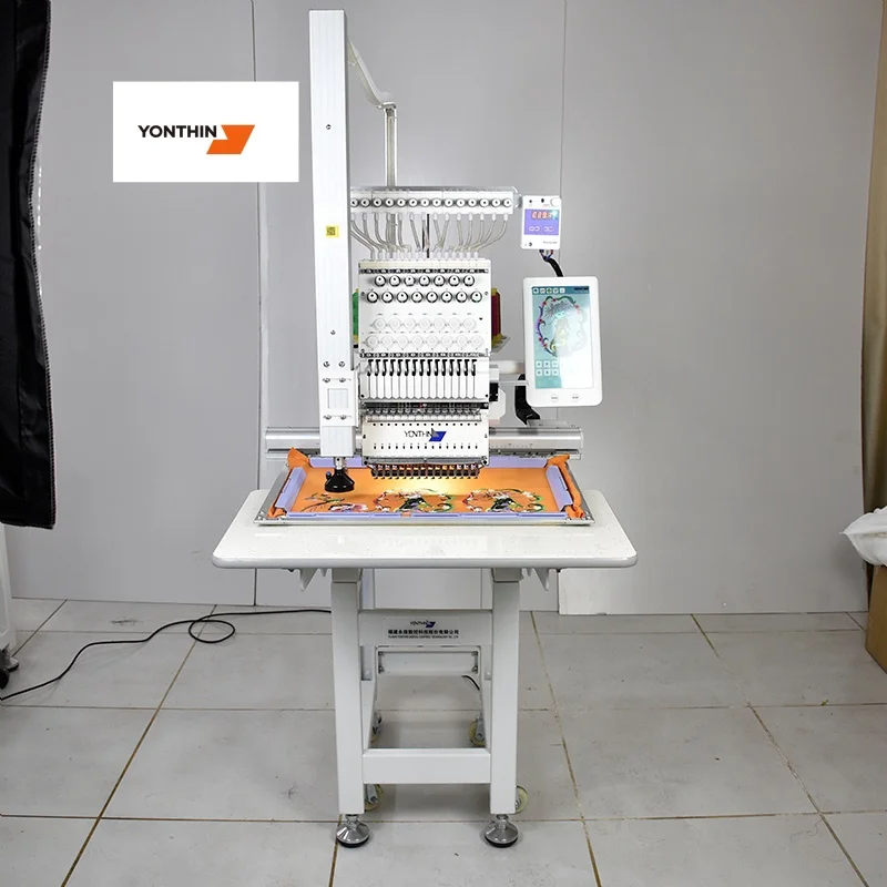YONTHIN Laser Cutting Single Embroidery Machine for T Shirt logo Label Patch Embroidery UI Max Speed for Apparel Machinery