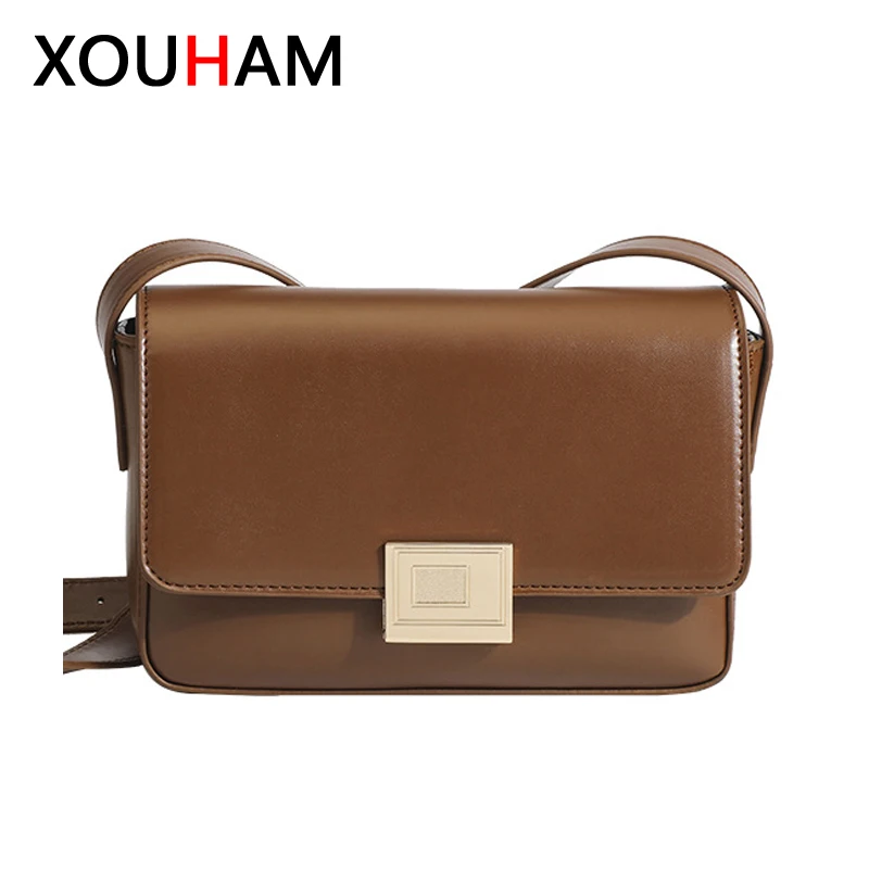 

XOUHAM Women Shoulder Bag 4 Color PU Leather Retro Crossbody Bags Fashion Ladies Commuting Underarm Purse Small Square Pocket