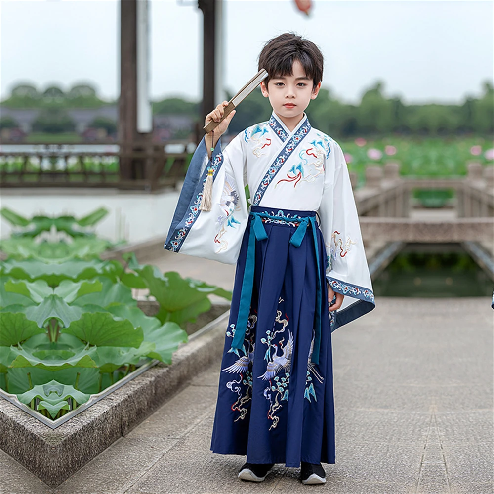 Hanfu Boy New Autumn Children's Ancient Costume Song-made Traditional Chinese Tang Suit Handsome Young Master Performance Outfit