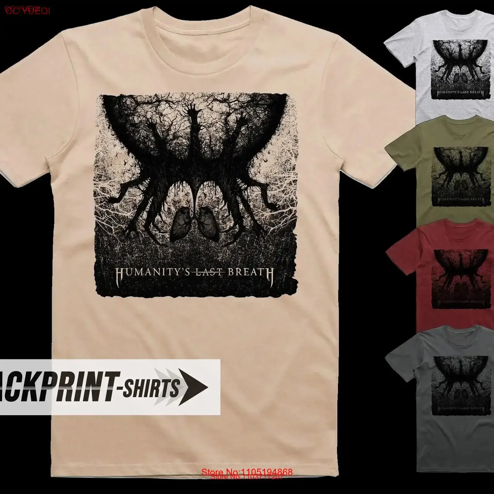 Humanitys Last Breath T Shirt cotton Men's all sizes S 5XL 18 colors band poster album cover vintage Washed Stretched homme