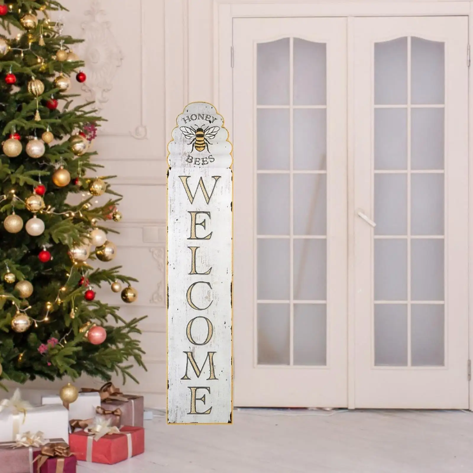 

Wooden Welcome Sign Farmhouse Wall Craft Decor Garden Gate Housewarming Gifts Vintage Decorative Wedding Front Door Welcome Sign