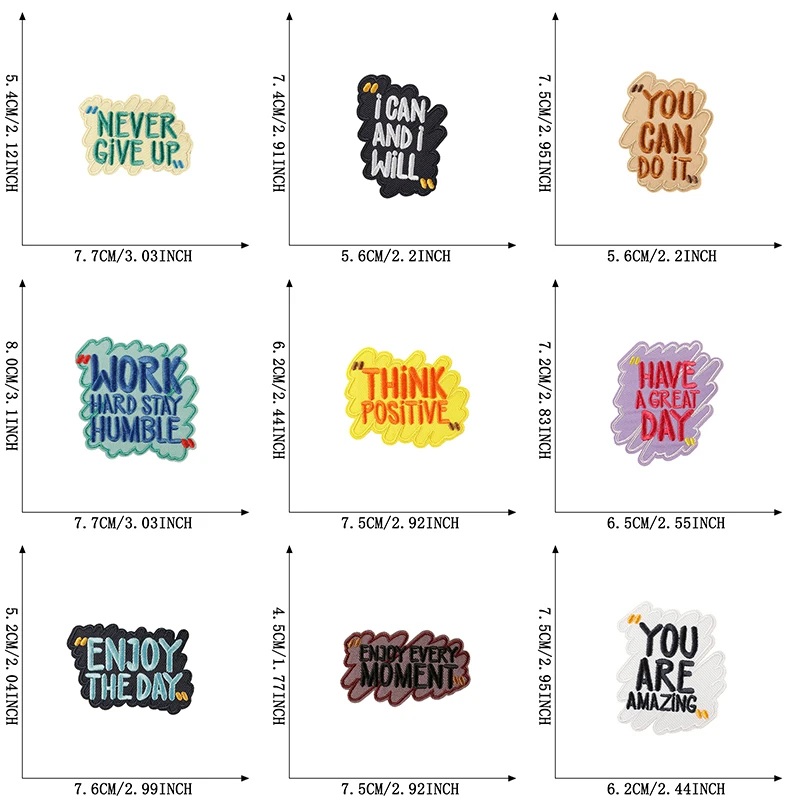 9 stücke Buchstaben viel Eisen auf Patches für Kleidung thermisch gestickt nähen niedlichen Parches Pack Bulk Mochila Stoff jacke DIY Naszywka – Detail 2