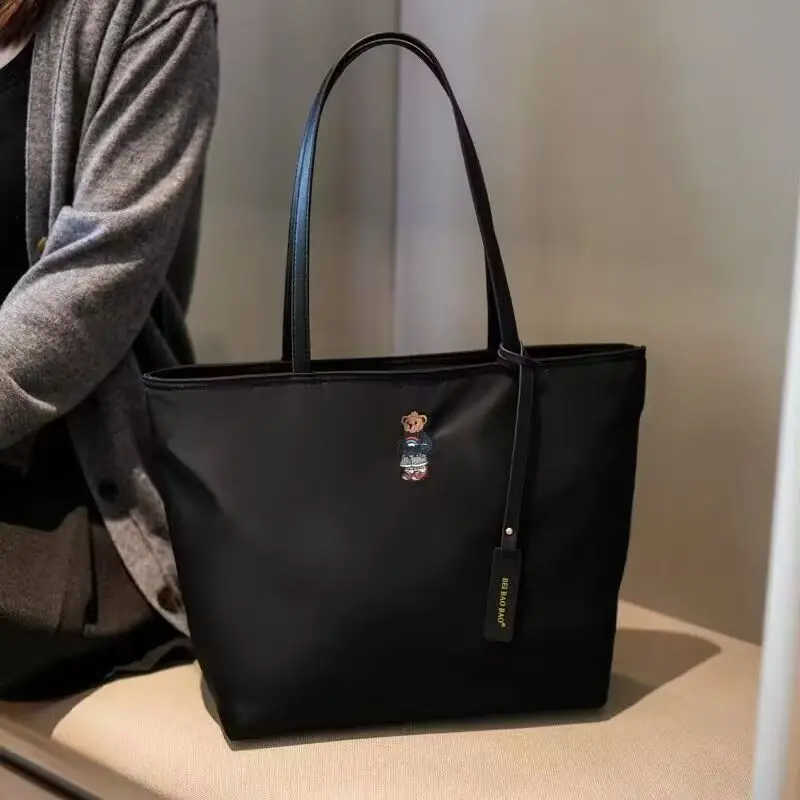 Kid Bag Source Factory Simple Solid Color Versatile Large Capacity Tote Bag Women's Fashion Commuter Classic Shoulder Handbag