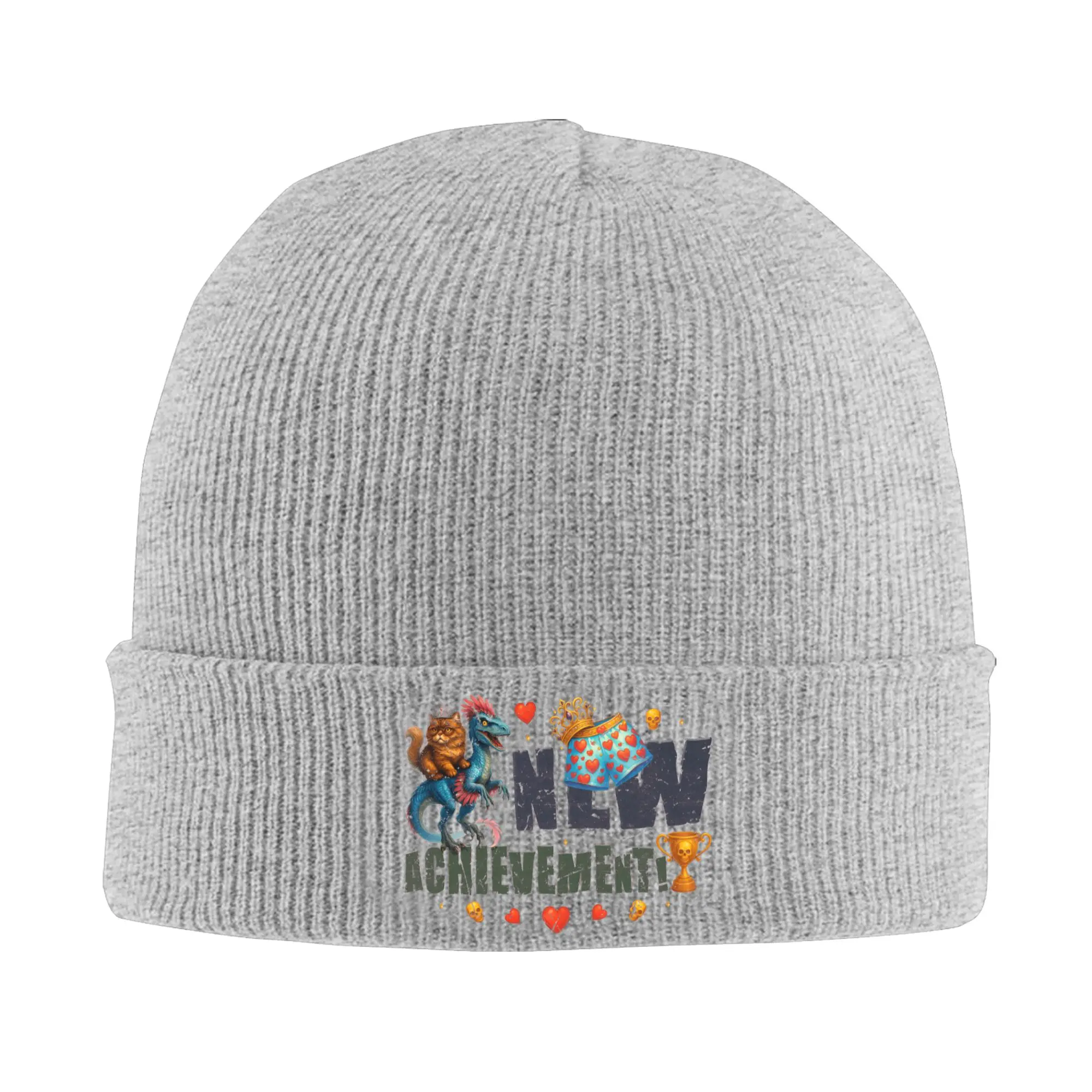 Dungeon Crawler Carl New Achievement Beanie Hats  Knitting Hat Female Male Funny Elastic Caps Winter Kpop Graphic Bonnet Hats