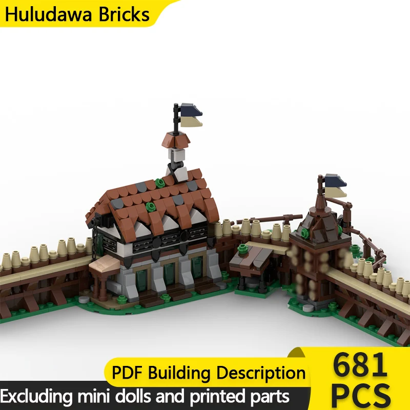 

Medieval Castle Model MOC Building Bricks Stables Courtyard Modular Technology Children Holiday Gifts Assemble Toys Suit
