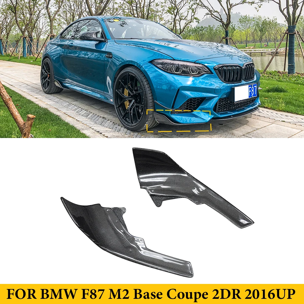 For BMW 2 Series F87 M2 Coupe 2 Doors 2016UP Carbon Fiber Front Bumper Splitters Side Apron Flaps Winglets Car Styling