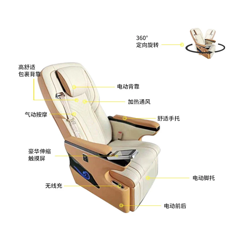 Suitable for Mercedes-Benz Vito V260 , Sienna GL8, Trumpchi M8 business car modified with luxury aviation seat