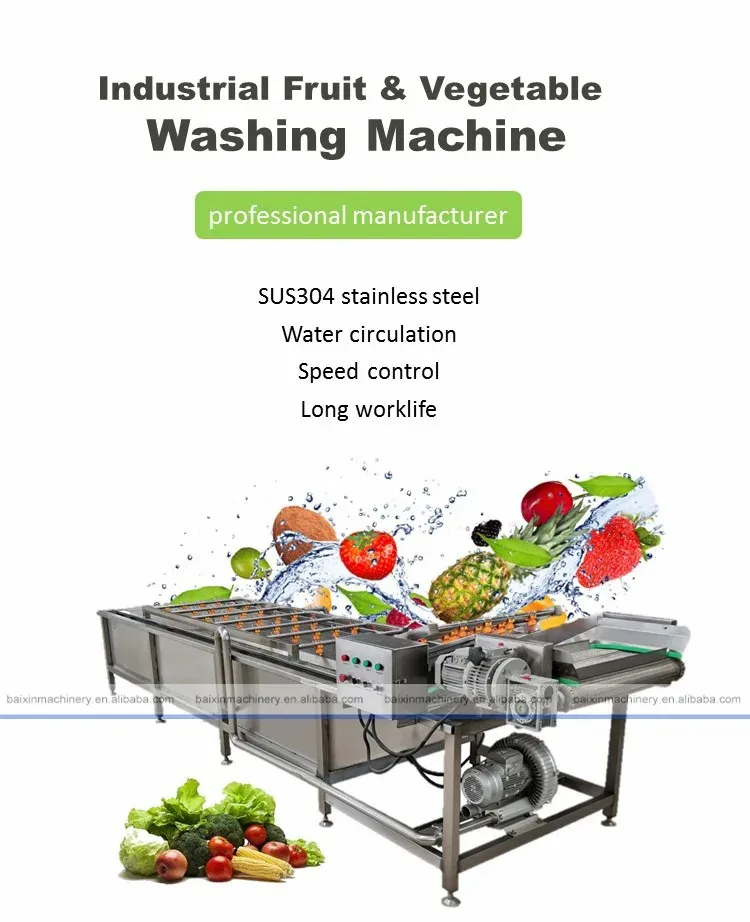 500Kg/H Automatic Industry Bubbles Fruit Root Vegetable Potato Garlic Cleaner Leaf Washer Herb Washing Machine