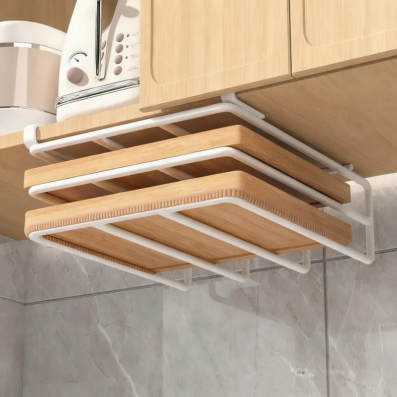 Wall Mounted Kitchen Organizer Rack for Cutting Board and Pot Lid Storage Space Saving Holder for Chopping Board and Cookware