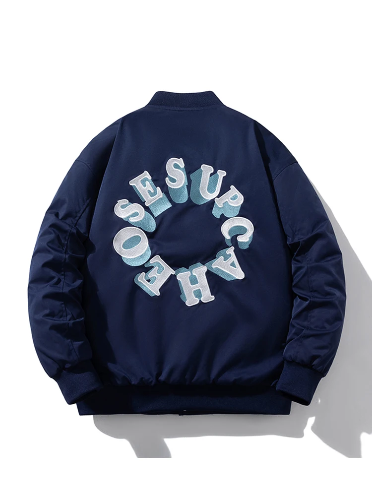 

Мужская демисезонная куртка-бомбер из хлопка с вышивкой в стиле пилотов, повседневная, осенне-зимняя, модная верхняя одежда