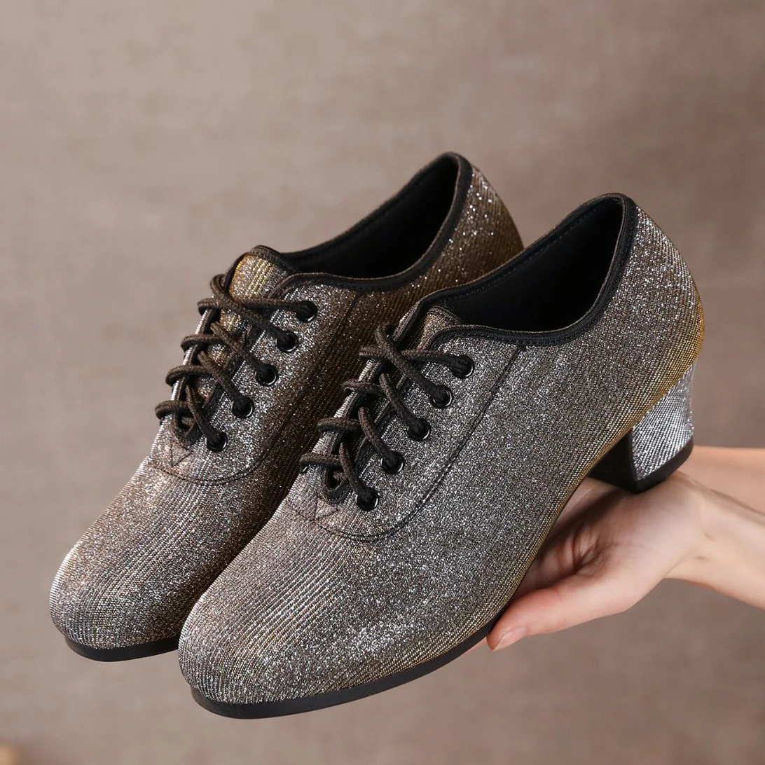 Professional ballroom shoes woman closed toe Practice Performance Modern Jazz Dance Shoes woman black Latin dancing shoes