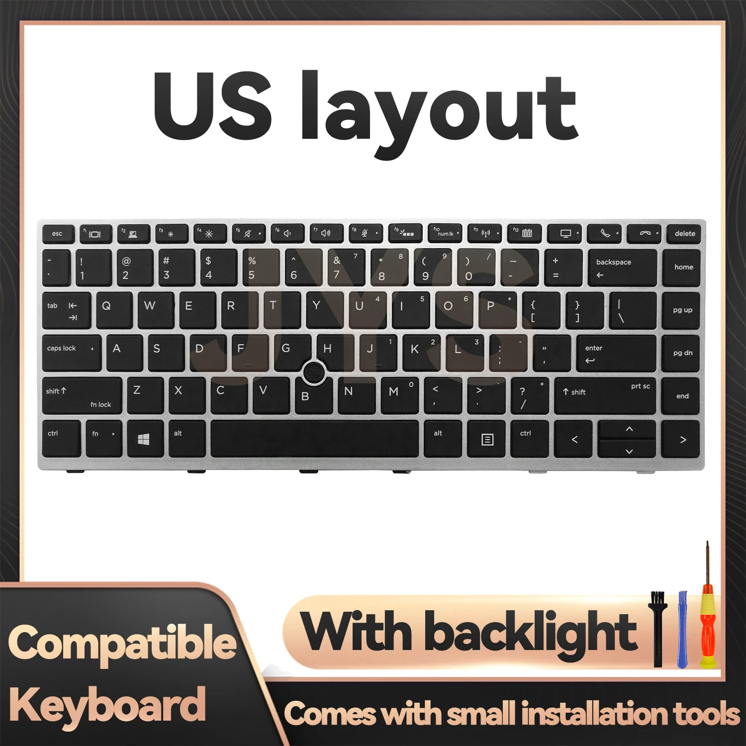 เปลี่ยนคีย์บอร์ดสําหรับแล็ปท็อปสําหรับ HP EliteBook 840 G5/840 G6/846 G5/745 G5/745 G6/ZBook 14u G5 /ZBook 14u G6