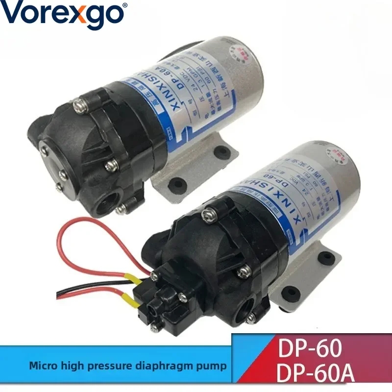 DP-60/60A 12V 24V Miniature High Pressure Diaphragm Pump, Self-priming Water Pump, Sweeper Spray High Pressure Pump 0.3m³/h