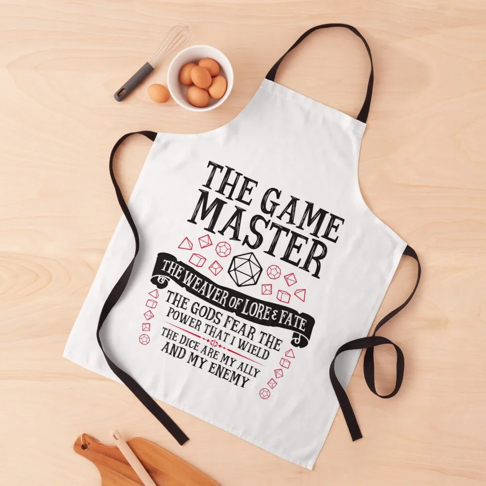 

THE GAME MASTER, The Weaver of Lore & Fate - Dungeons & Dragons (Black Text) Apron waiter professional hairdressing Apron
