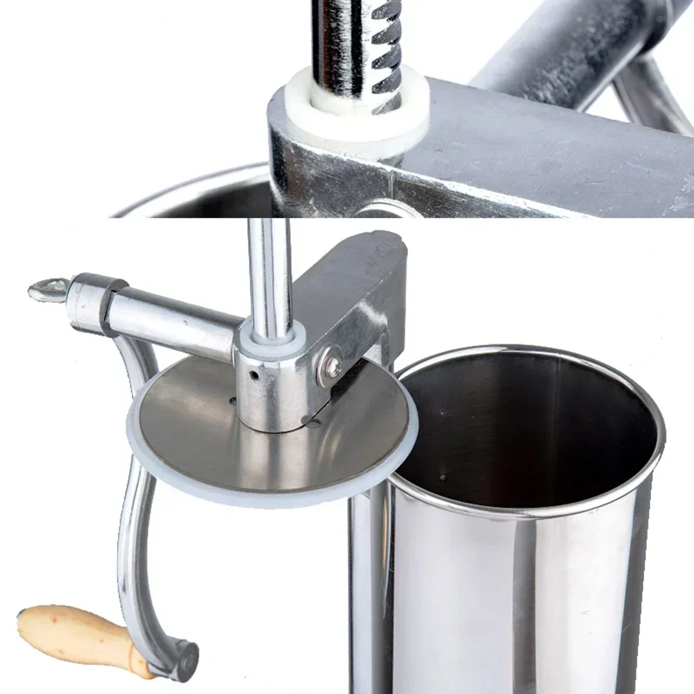 4LSausage Stuffer Homemade Manual Stainless Steel Sausage Stuffer Machine Sausage Maker Filling Sausage Filler Kitchen MeatTool