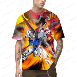 Camiseta de Gundam extragrande masculina, roupas estilo Harajuku, roupas infantis, camisas de tendência, presente, novo, Y2K, 100-5XL, 2024