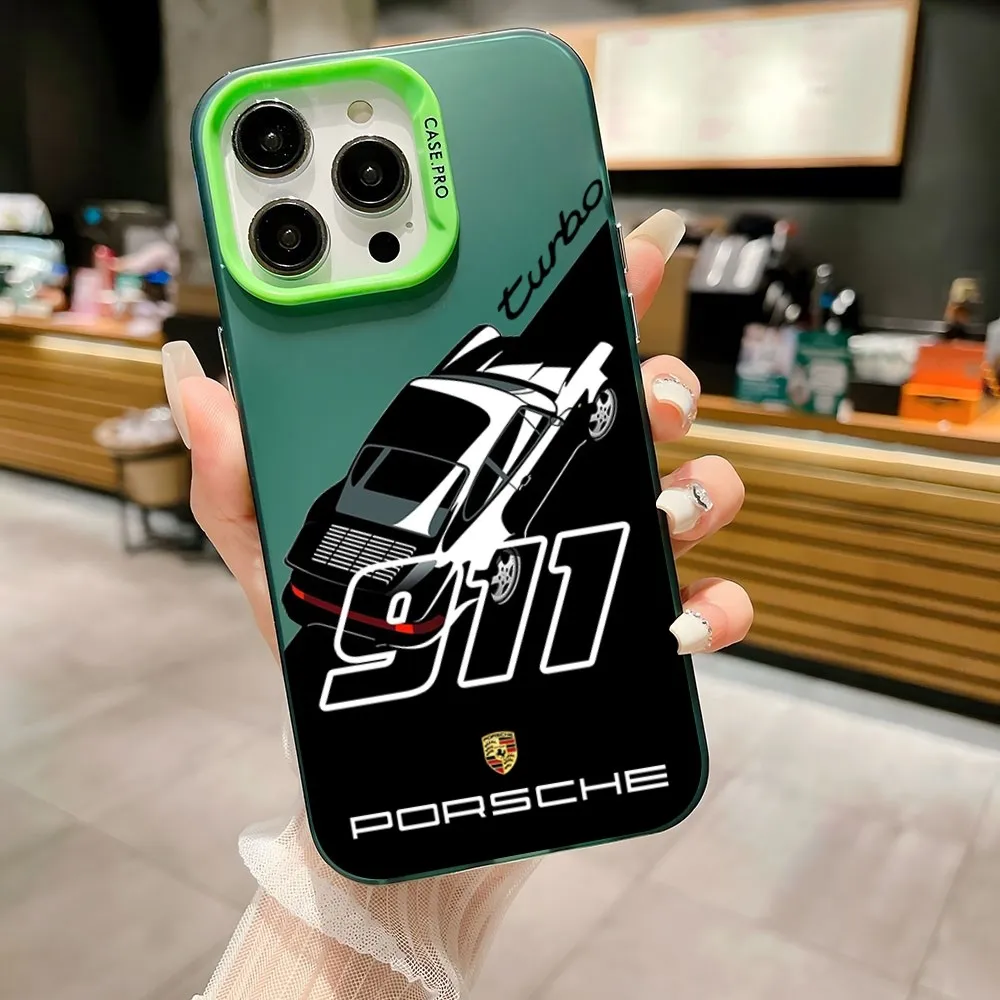 Japan Sports Car Jdm Drift RWB 911 964 933 Colored Silver Phone Case for IPhone 15 14 13 12 Pro Max 11 2024 Fashion couple