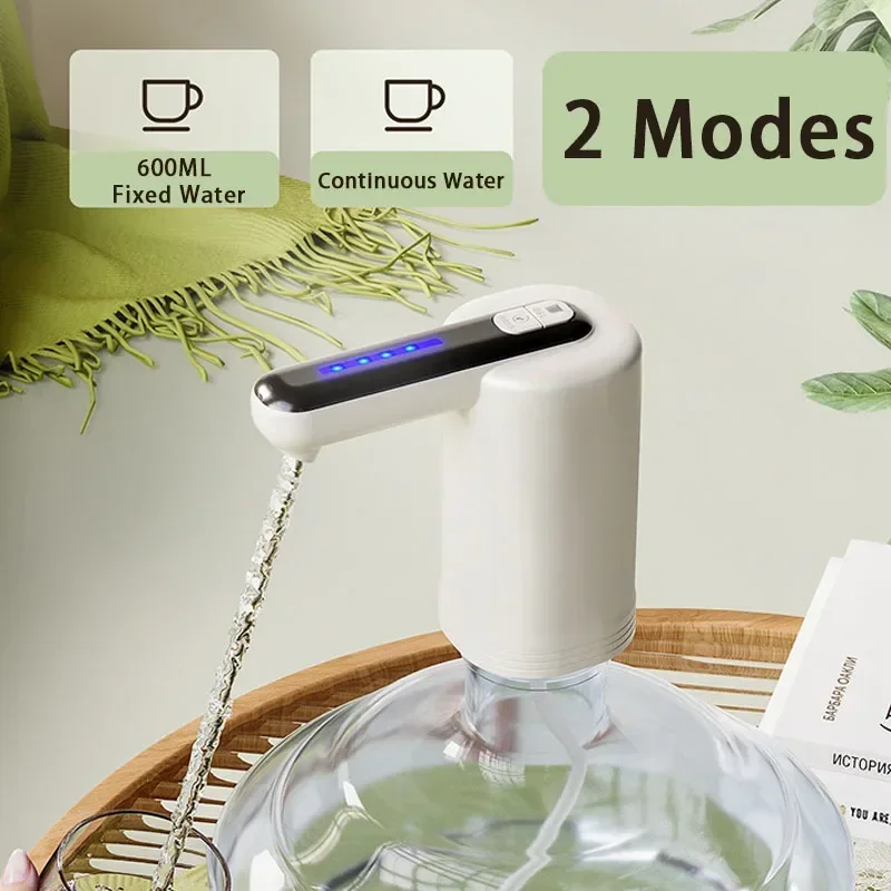 Double Pumps Automatic Water Dispenser Portable Water Gallon Bottle Switch Pump Type-C USB Fast Charging for Home Kitchen Office