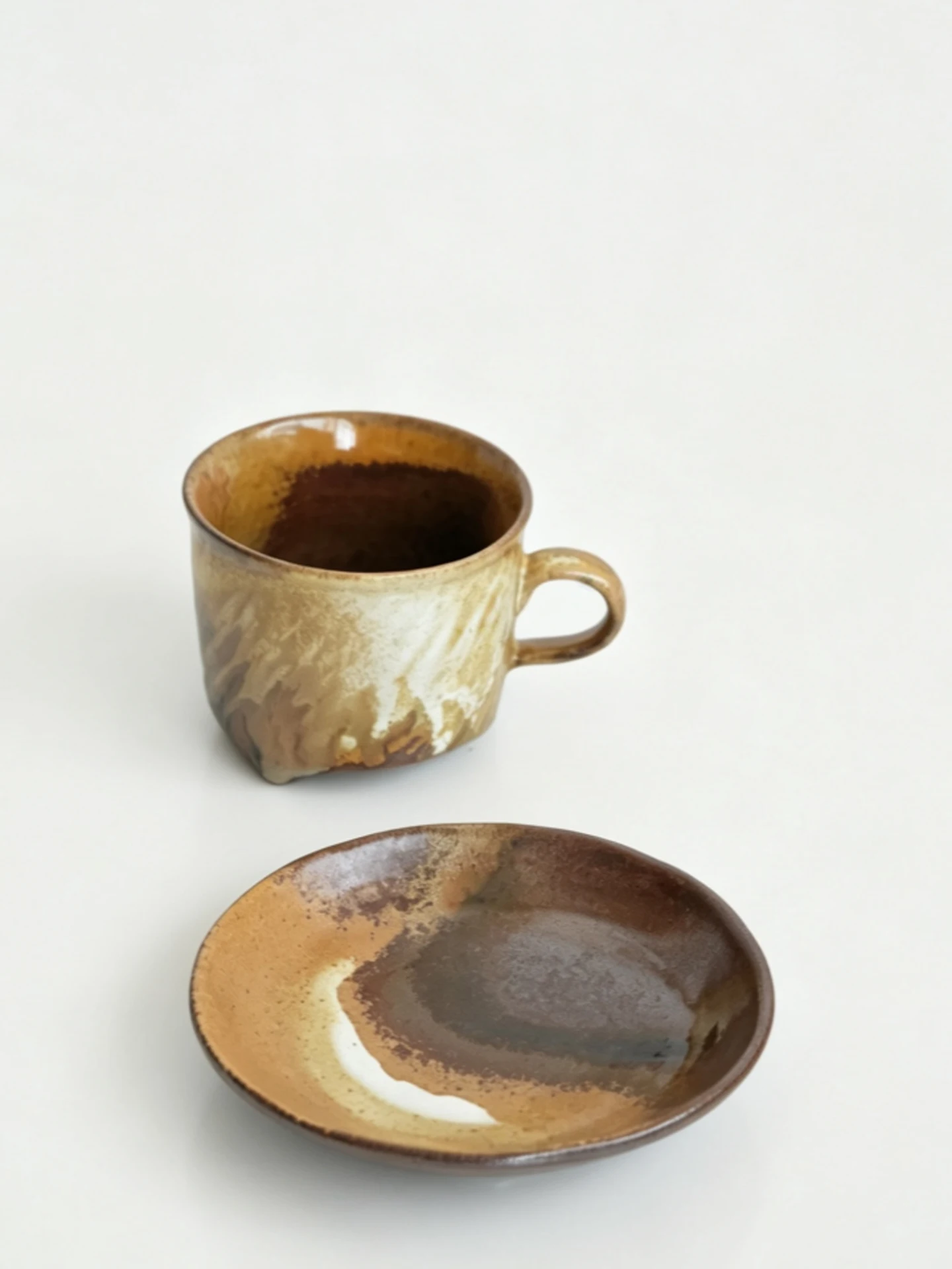 Handmade  Coffee Cup Original Caramel Design 320ml Ceramic Cup Japanese Style Casual Texture Scene for Cafe Hall