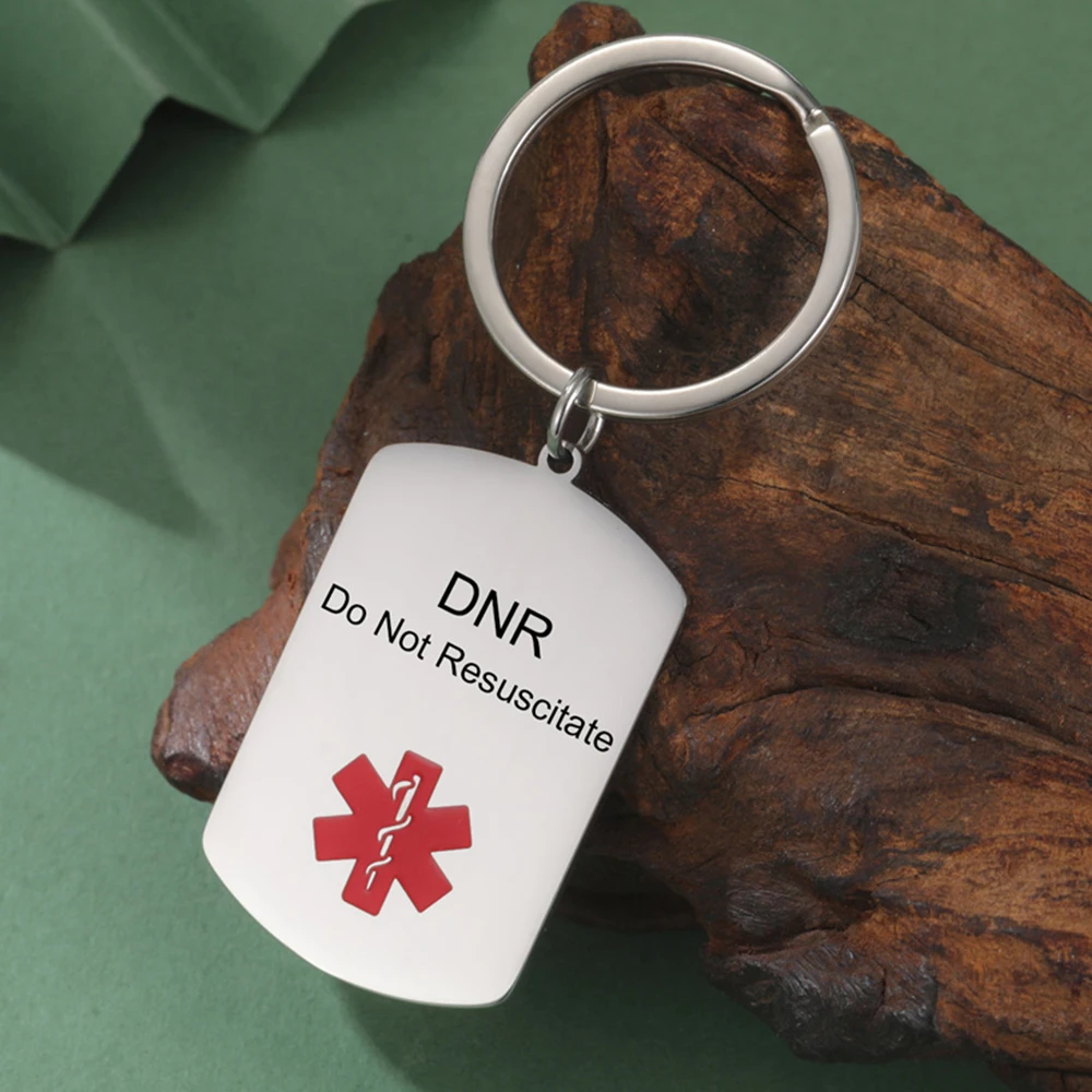 

My Shape Custom Medical Alert Keychains Engraved Emergency Medical ID Tag Stainless Steel Keyring Jewelry for Emergency Contacts